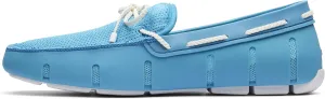 SWIMS Mens Loafers, Braided Lace Shoes for Men, Casual Beach Loafer, Comfortable Summer Shoe, Stylish Lightweight Walking Footwear(Aqua/White,8)