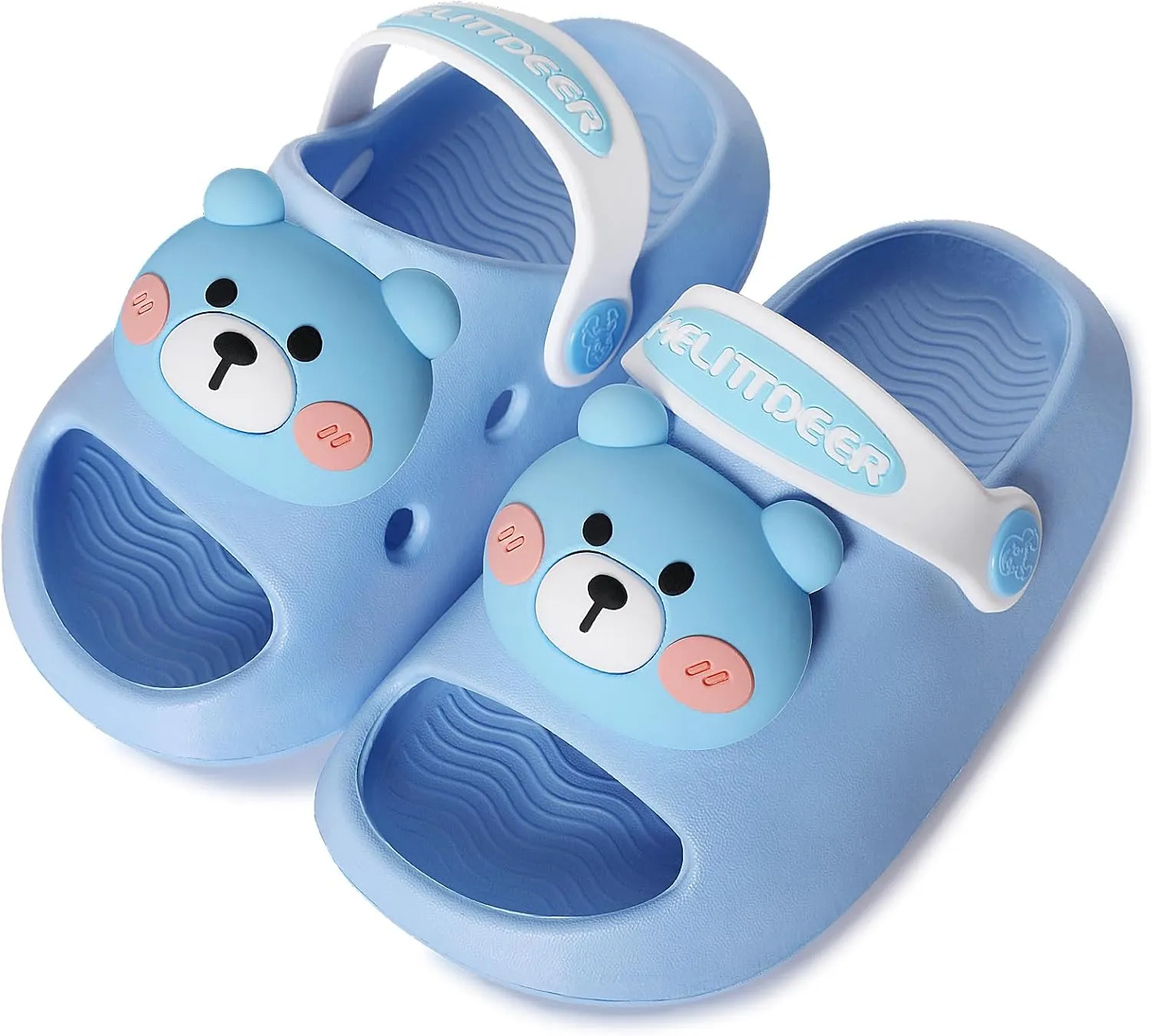techcity Toddler Little Kids Slide Sandals Cute Summer Shower Beach Pool Slippers Thick Sole Slip On Sandals Water Shoes with Backstrap Boys Girls Clogs