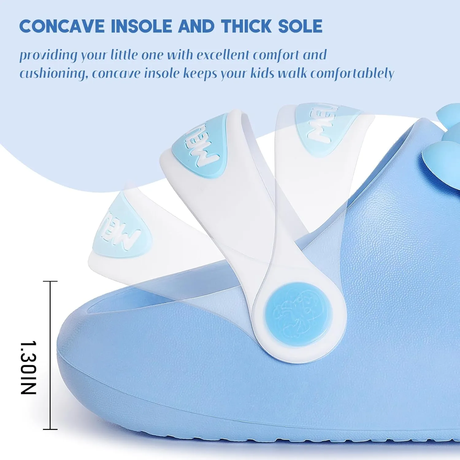 techcity Toddler Little Kids Slide Sandals Cute Summer Shower Beach Pool Slippers Thick Sole Slip On Sandals Water Shoes with Backstrap Boys Girls Clogs