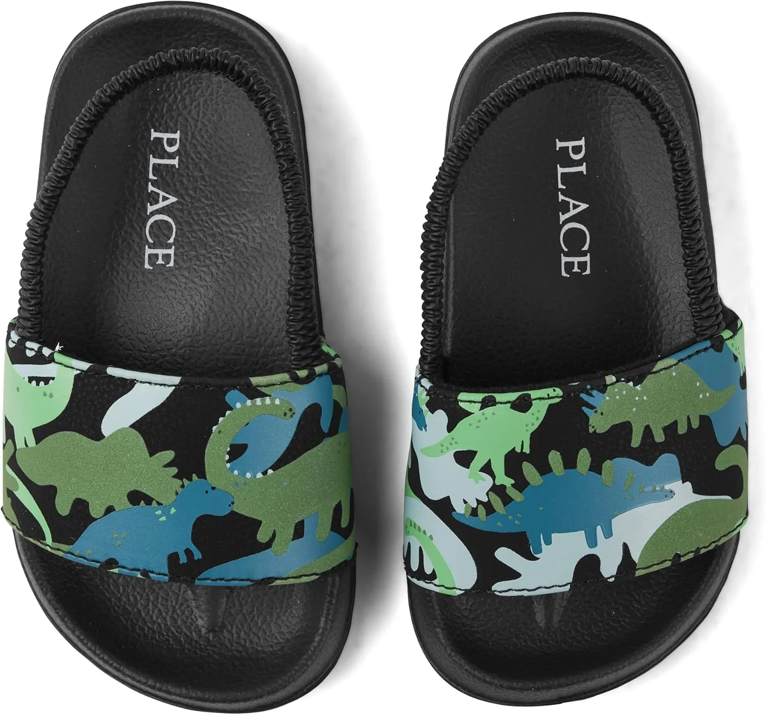 The Children's Place Baby Boys and Toddler Everyday Slide Sandals with Backstrap, Dino Glow Camo, 5