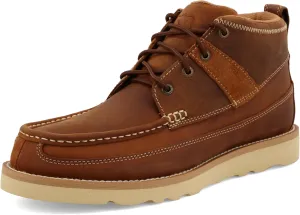 Twisted X Men's 4" Wedge Sole Boot, Round Toe, Oiled Saddle, 7 W