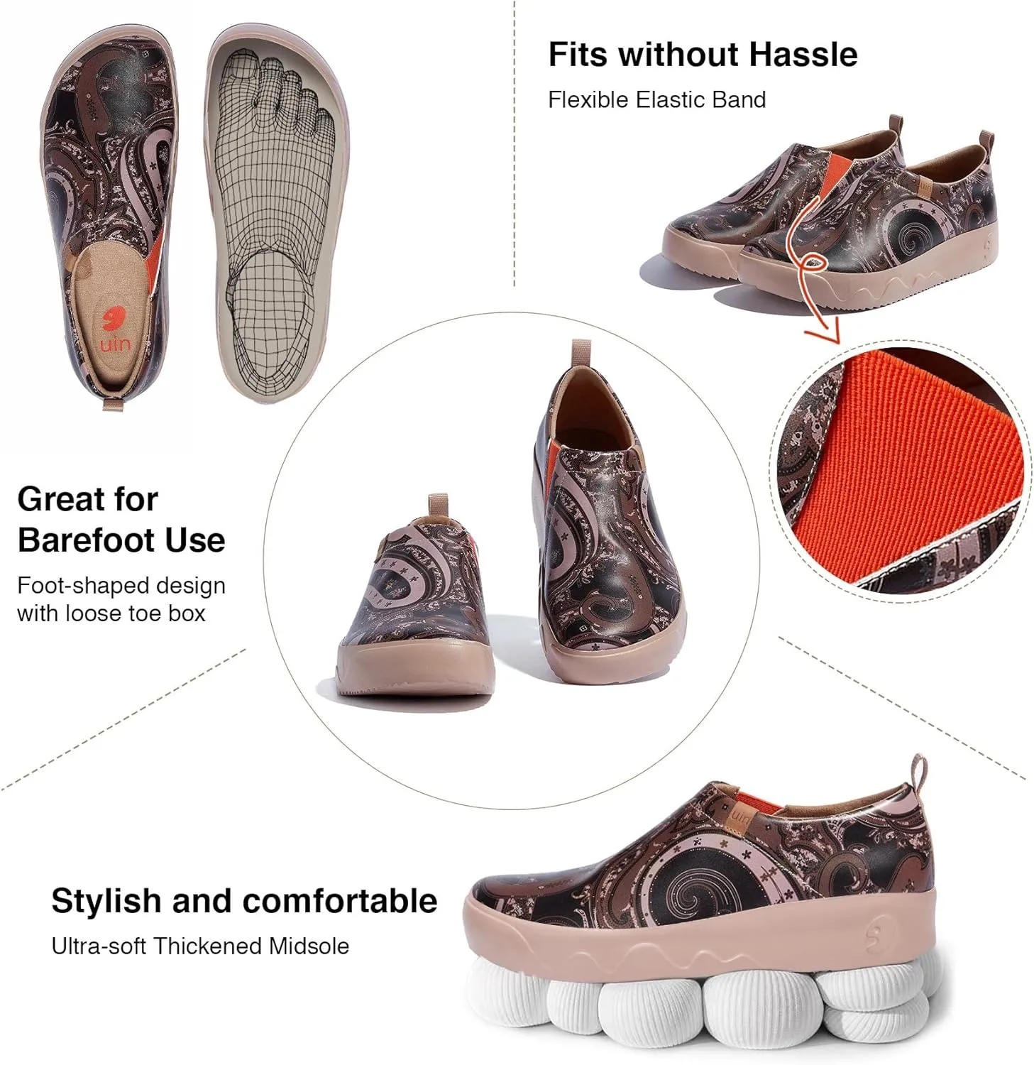 UIN Men's Fashion Sneakers Walking Art Travel Shoes Toledo Ⅸ