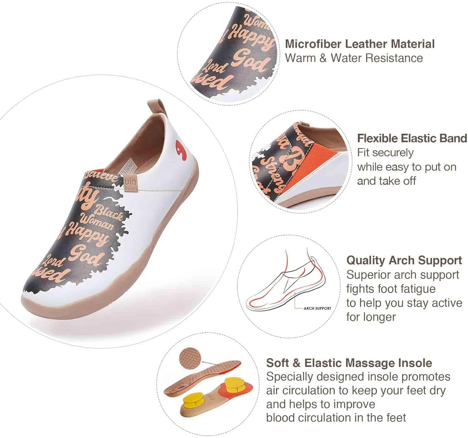 UIN Women's Walking Travel Shoes Slip On Microfiber Casual Loafers Lightweight Comfort Fashion Sneaker Toledo