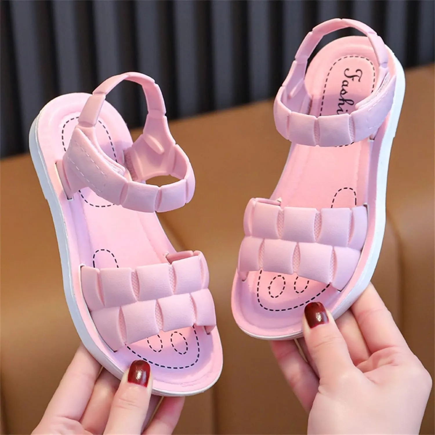 Unisex Kids Summer Sandals Baby Comfort Anti-Slip Open Toe Adjustable Walking Beach Shower Shoes for Boys Girls