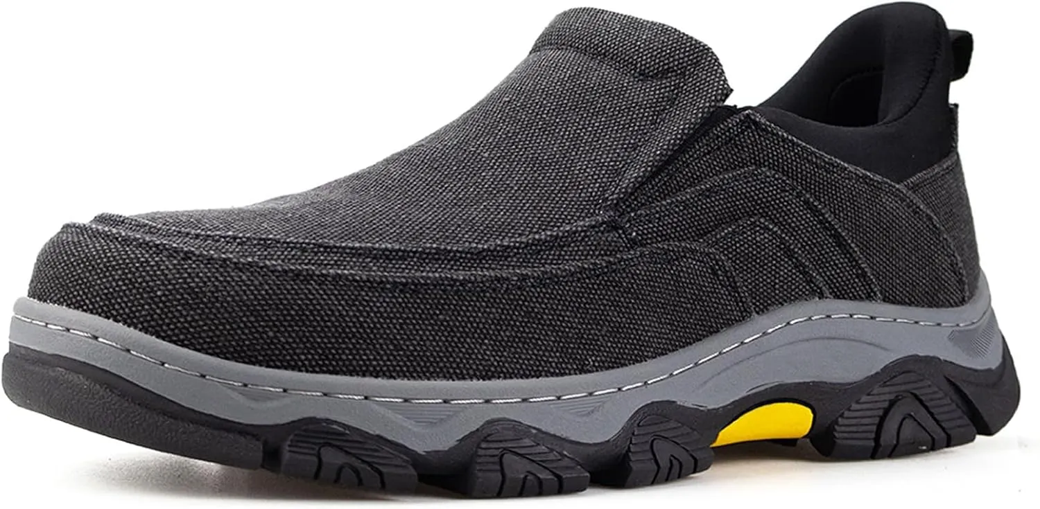 UPIShi Men's Hands Free Slip On Walking Loafer Slip-ins Casual Canvas Lightweight Indoor Outdoor Cushioning Shoes