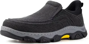 UPIShi Men's Hands Free Slip On Walking Loafer Slip-ins Casual Canvas Lightweight Indoor Outdoor Cushioning Shoes