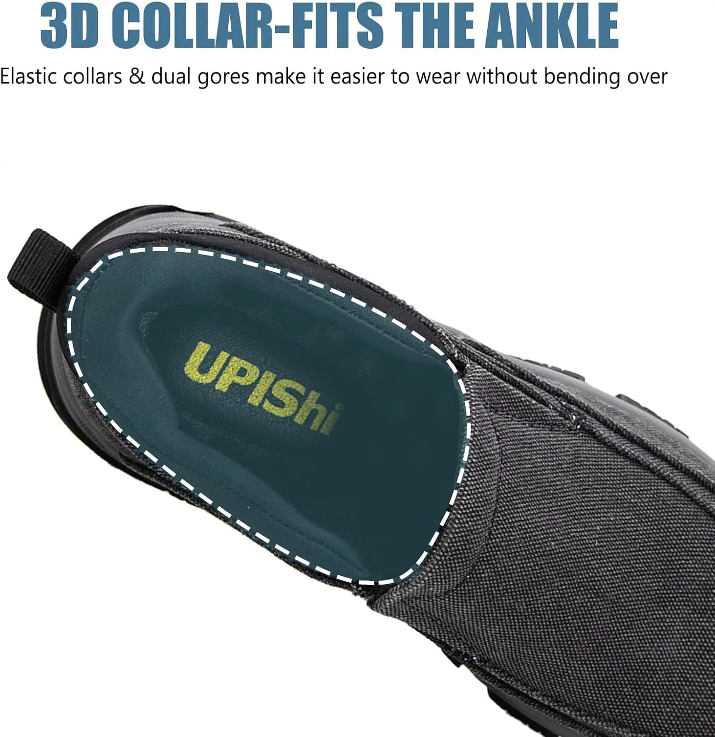 UPIShi Men's Hands Free Slip On Walking Loafer Slip-ins Casual Canvas Lightweight Indoor Outdoor Cushioning Shoes