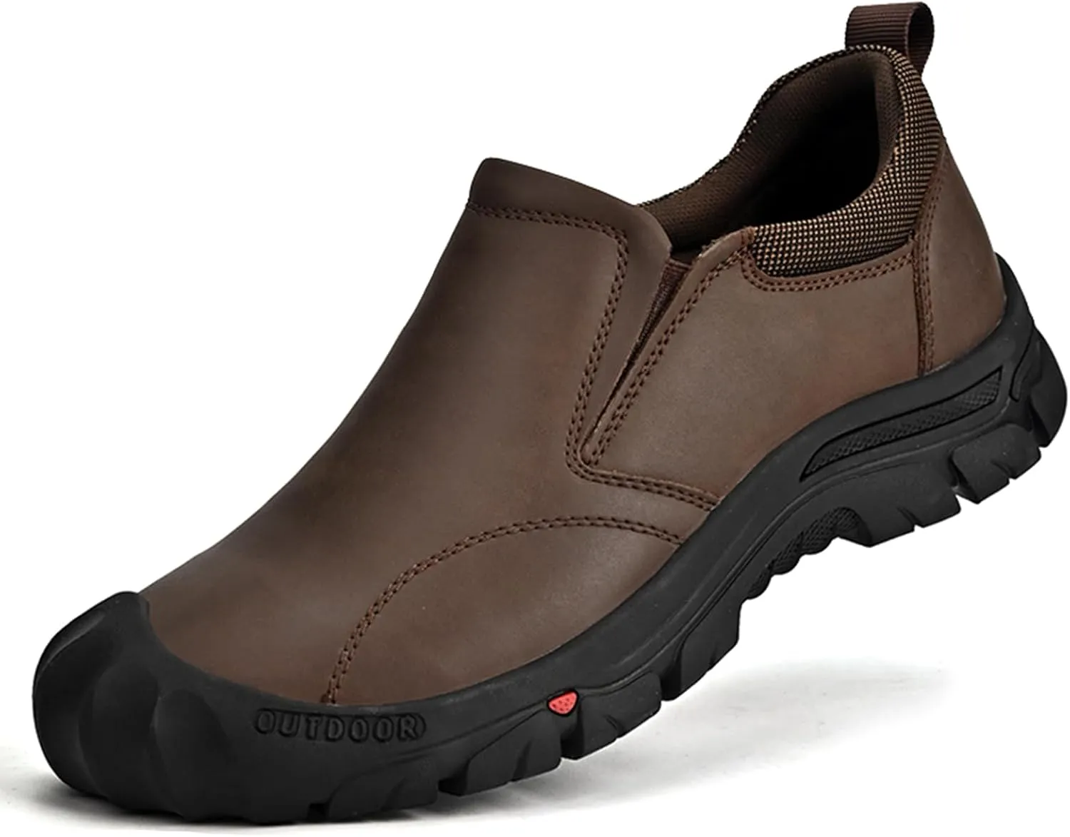UPIShi Men's Waterproof Slip On Leather Hiking Outdoor Walking Casual Loafers Work Shoes