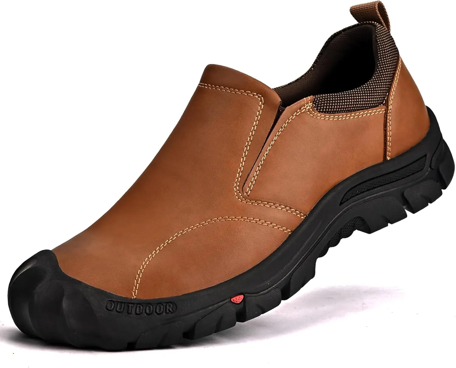 UPIShi Men's Waterproof Slip On Leather Hiking Outdoor Walking Casual Loafers Work Shoes