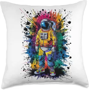 Urban Astronaut with sneakers HipHop Breakdancer Space Throw Pillow