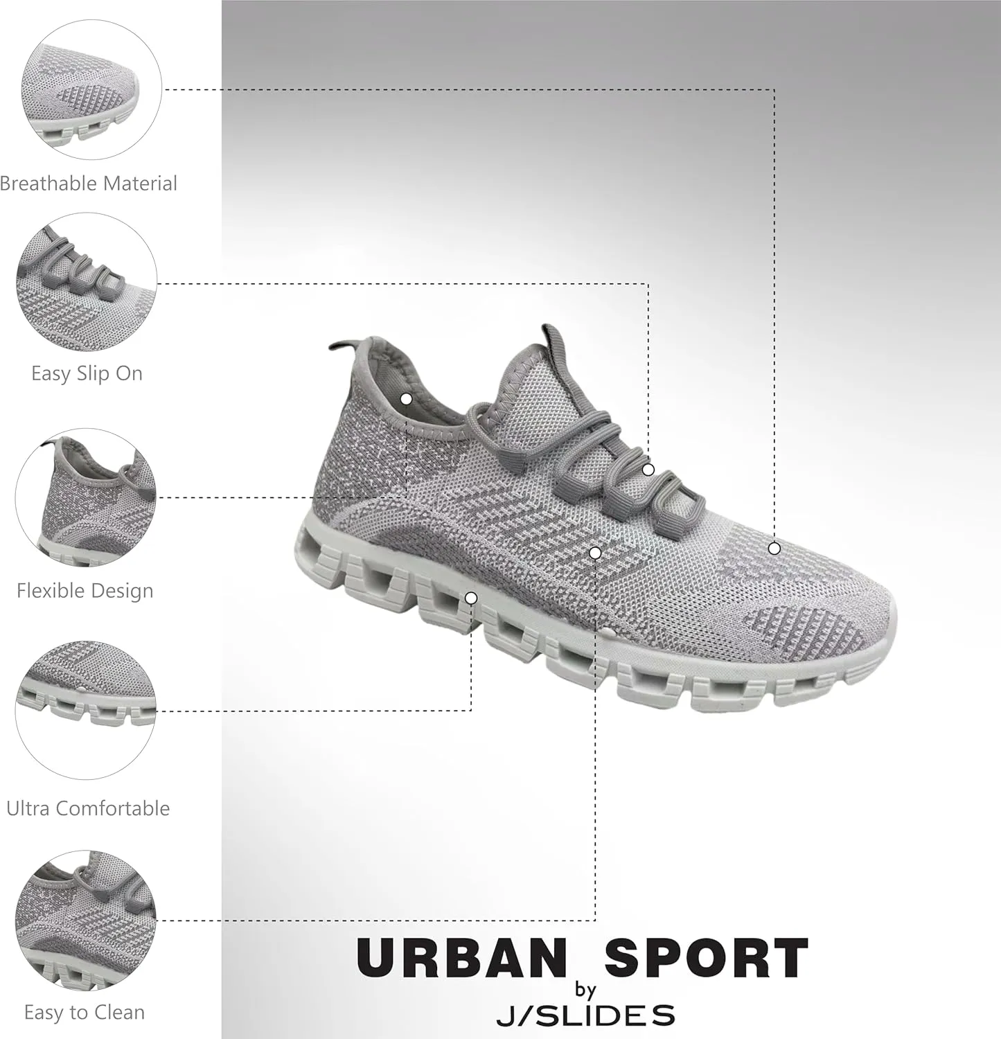 Urban Sport by J/Slides Cooper Women’s Athleisure Sneaker | Lightweight Casual Walking Shoes | All-Day Comfort Sneakers