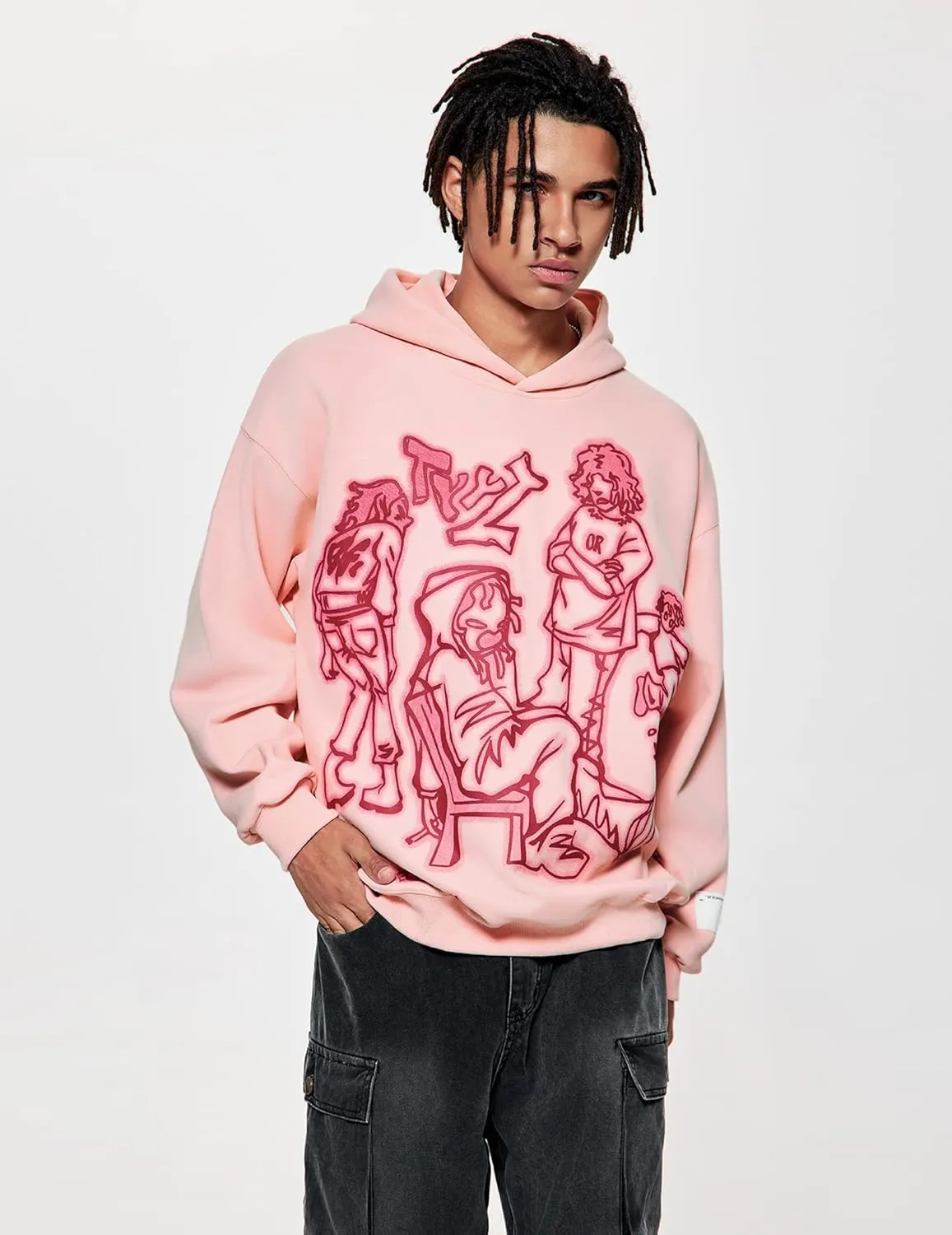 Vamtac Mens Graphic Hoodies Y2k Cute Pullover Oversized Fashion Streetwear Casual Hooded Sweatshirt Unisex Tops