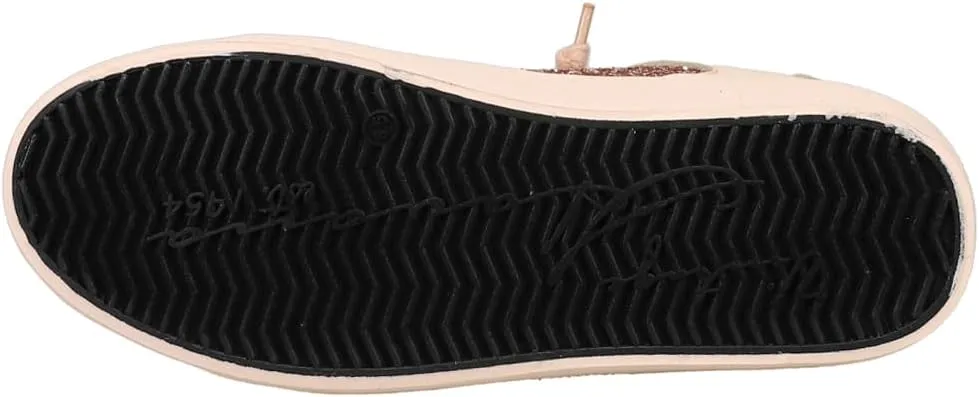 Vintage Havana Womens Alexis Glitter Platform Lace Up Sneakers Shoes Casual - Beige