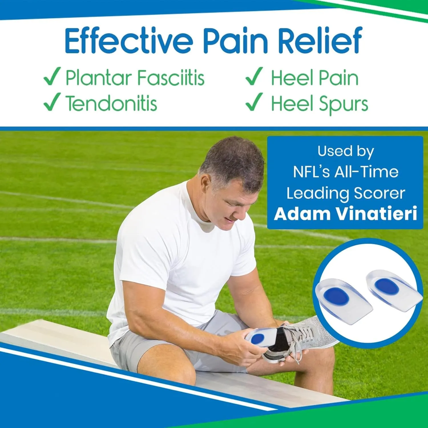 ViveSole Heel Cups for Heel Pain Relief (3 Pairs) - Gel Cushion Inserts for Heel Spur, Achilles Tendonitis, Plantar Fasciitis - Insole Pads for Shoes Women & Men - Silicone Supports, Shock Absorbing