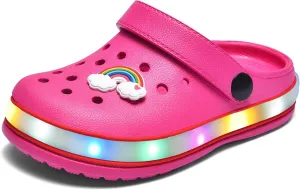 VIYEAR Toddler Light Up Sandals - Boy's & Girl's Garden & Beach Clogs - Indoor & Outdoor Slipper