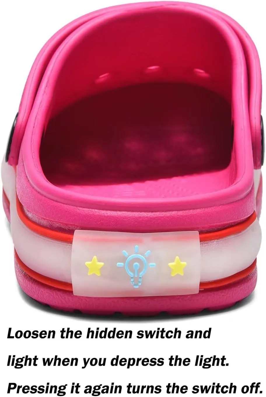VIYEAR Toddler Light Up Sandals - Boy's & Girl's Garden & Beach Clogs - Indoor & Outdoor Slipper