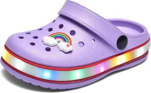 VIYEAR Toddler Light Up Sandals - Boy's & Girl's Garden & Beach Clogs - Indoor & Outdoor Slipper