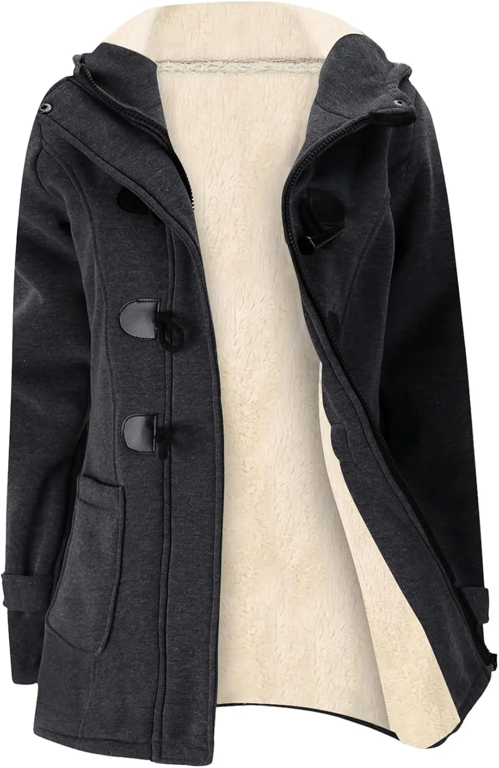 Winter Jackets for Women, Toggle Duffle Coat for Winter, Sherpa Lined Jacket Women