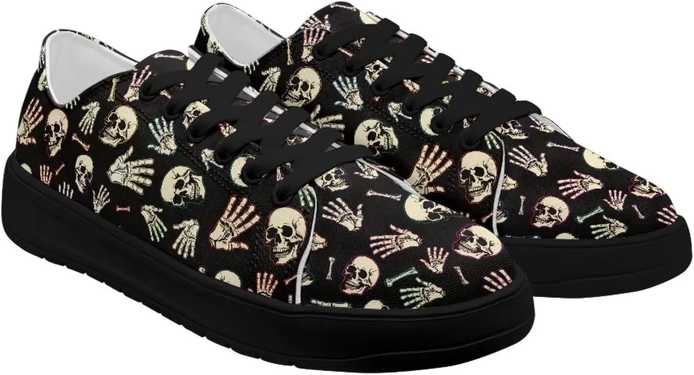Women Classic Fashion Sneakers Lace Up Low Top Canvas Casual Sneakers Lightweight Breathable Comfort Wide Toe Shoes