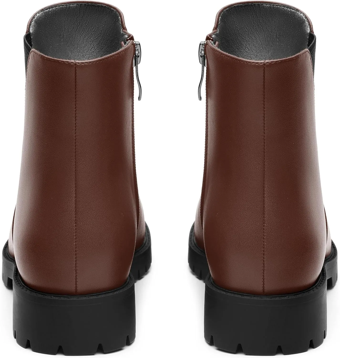 Womens Ankle Boots, Round Toe Low Chunky Heel Chelsea Boots for Women, Chelsea Ankle Booties with ELastic and Zipper 1"