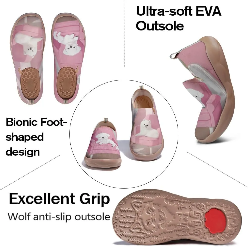 Women's Artistic Painted Travel Shoes Slip-On Casual Leather Loafers Lightweight and Comfortable Animal Style Sneakers