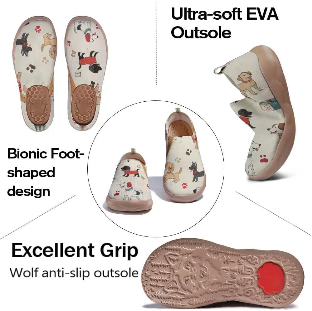 Women's Artistic Painted Travel Shoes Slip-On Casual Leather Loafers Lightweight and Comfortable Animal Style Sneakers