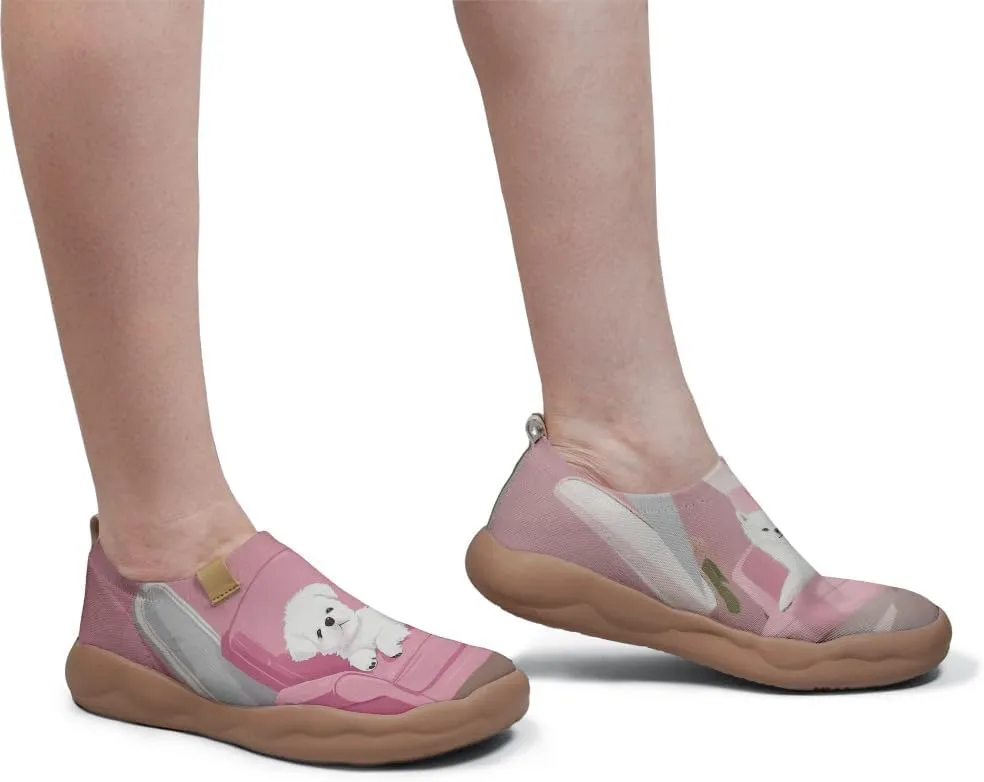 Women's Artistic Painted Travel Shoes Slip-On Casual Leather Loafers Lightweight and Comfortable Animal Style Sneakers