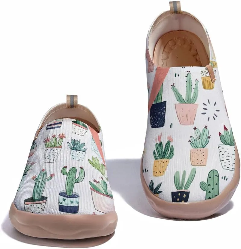 Women's Artistic Slip-On Loafers Casual Lightweight Breathable Flat Comfortable Sports Shoes Flower Series
