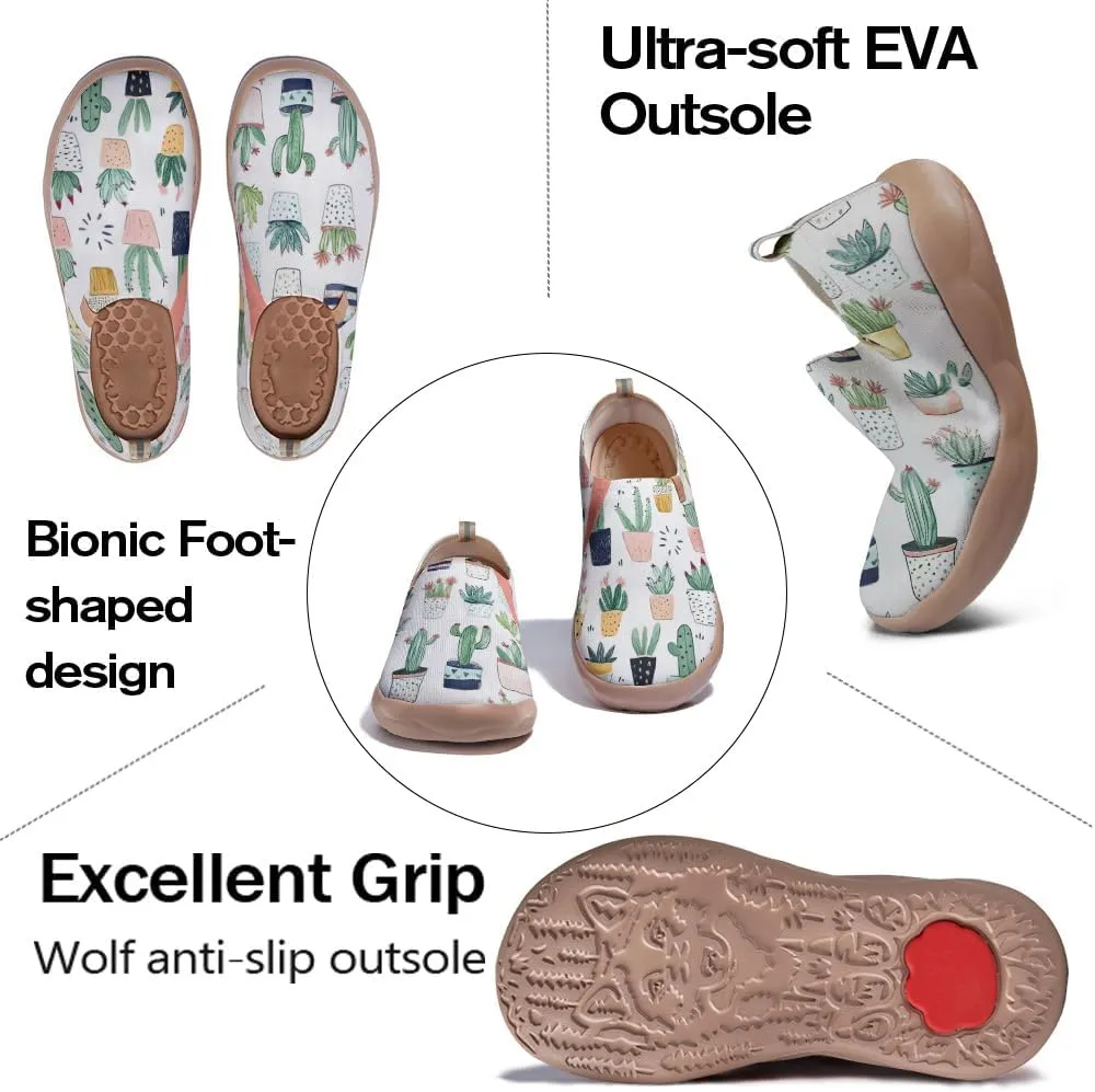 Women's Artistic Slip-On Loafers Casual Lightweight Breathable Flat Comfortable Sports Shoes Flower Series