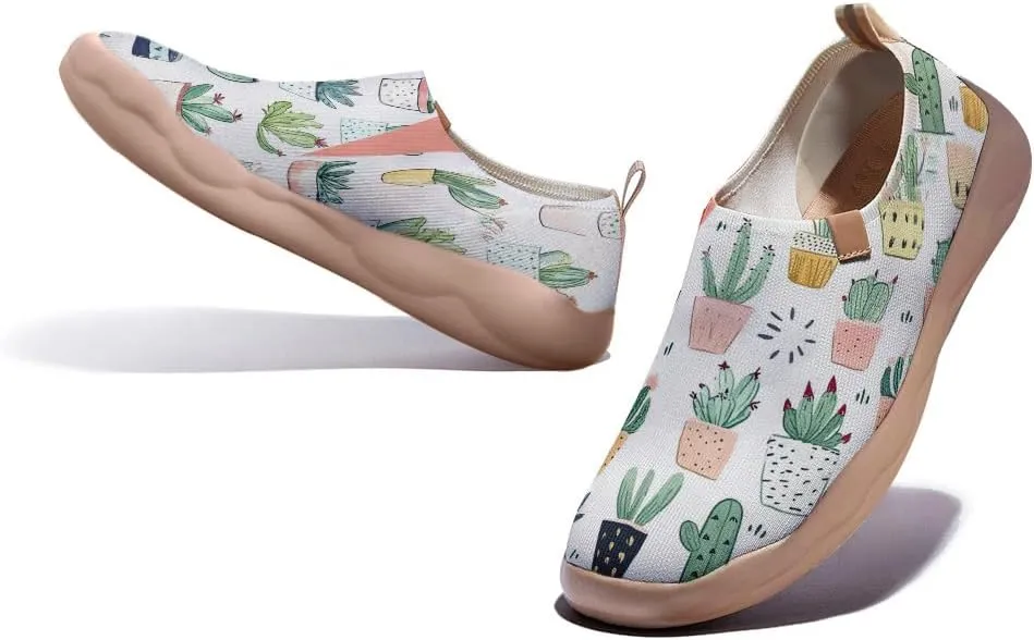 Women's Artistic Slip-On Loafers Casual Lightweight Breathable Flat Comfortable Sports Shoes Flower Series