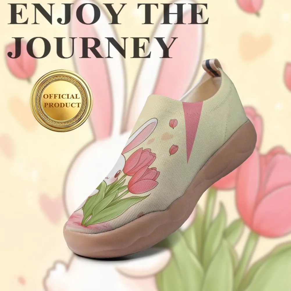 Women's Blossom Slip On Shoes Colorful Comfortable Lightweight Art Travel Sneakers Casual Floral Stylish Everyday Loafers