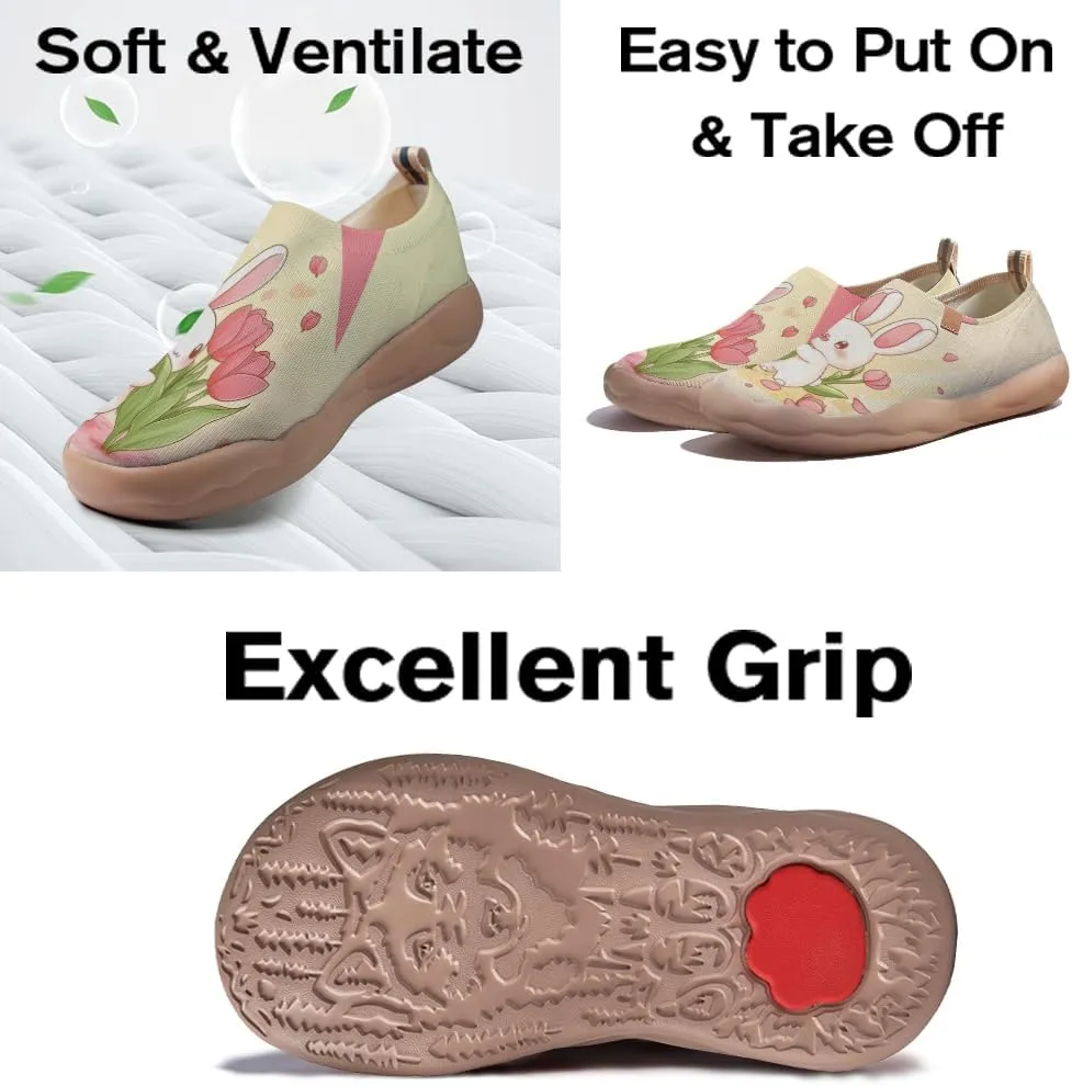 Women's Blossom Slip On Shoes Colorful Comfortable Lightweight Art Travel Sneakers Casual Floral Stylish Everyday Loafers