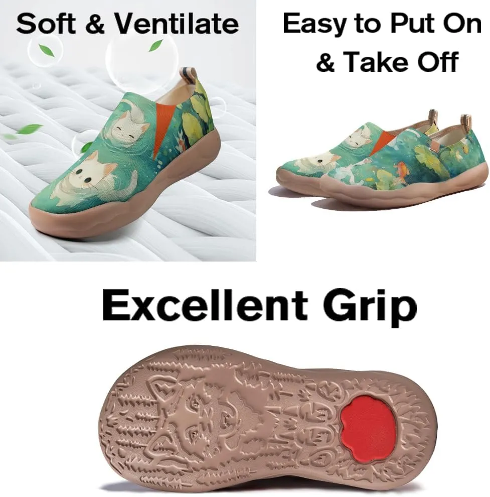 Women's Blossom Slip On Shoes Colorful Comfortable Lightweight Art Travel Sneakers Casual Floral Stylish Everyday Loafers