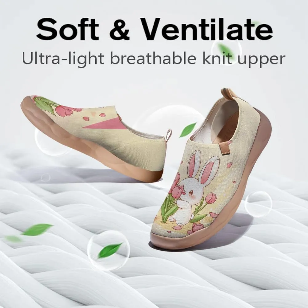 Women's Blossom Slip On Shoes Colorful Comfortable Lightweight Art Travel Sneakers Casual Floral Stylish Everyday Loafers