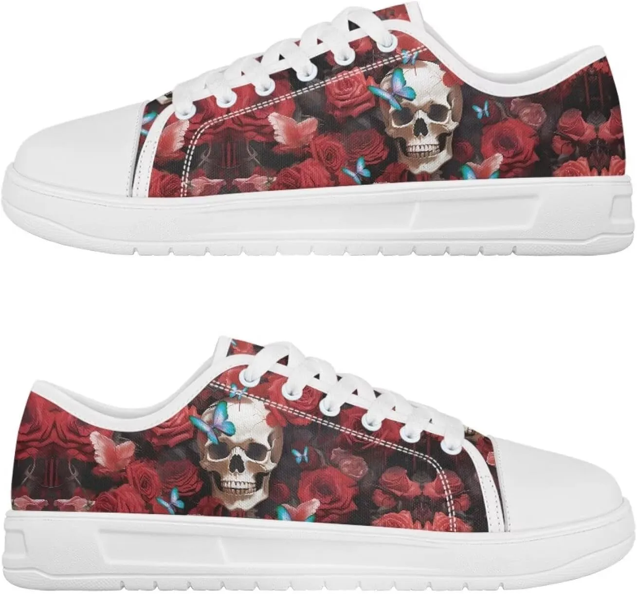 Womens Canvas Sneakers Lightweight Lace Up Fashion Comfortable Canvas Shoes Low Top Slip On Casual Tennis Walking Footwear