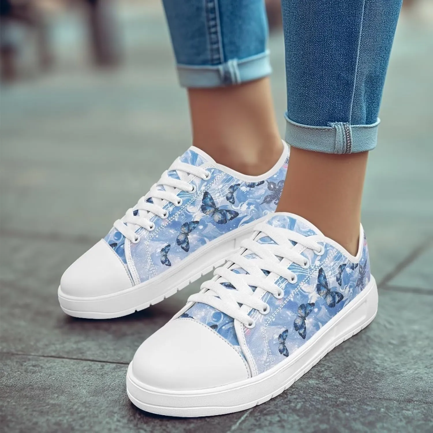 Womens Canvas Sneakers Lightweight Lace Up Fashion Comfortable Canvas Shoes Low Top Slip On Casual Tennis Walking Footwear