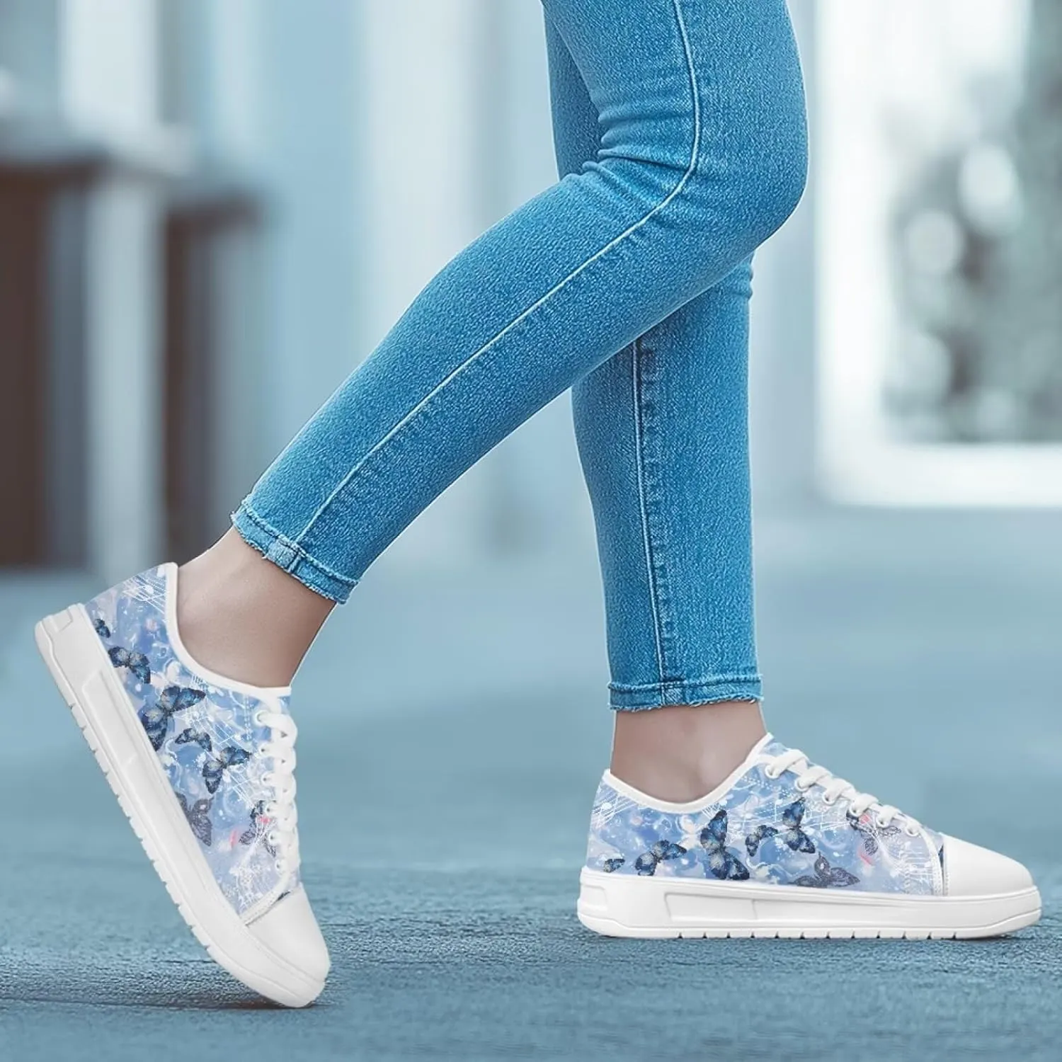 Womens Canvas Sneakers Lightweight Lace Up Fashion Comfortable Canvas Shoes Low Top Slip On Casual Tennis Walking Footwear