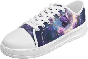 Womens Canvas Sneakers Lightweight Lace Up Fashion Comfortable Canvas Shoes Low Top Slip On Casual Tennis Walking Footwear