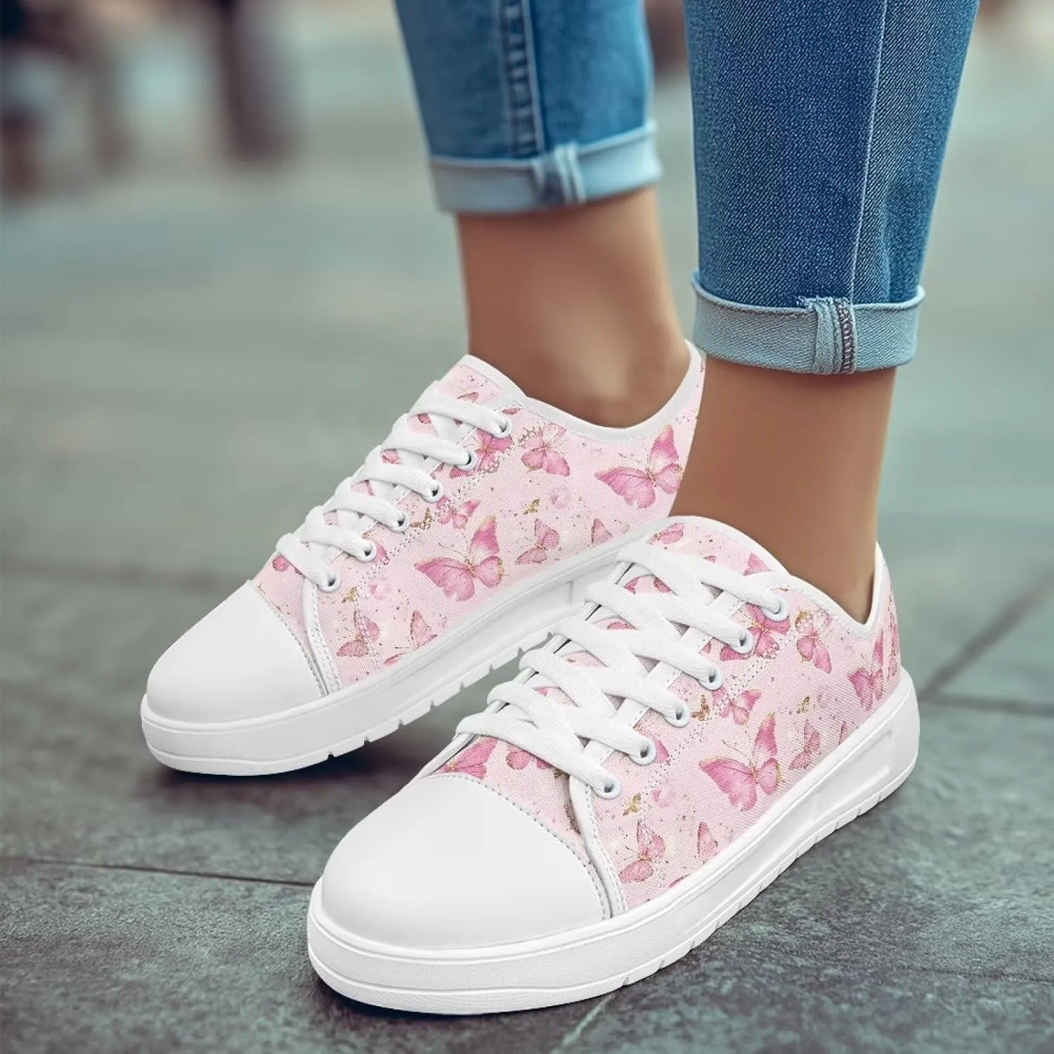 Womens Canvas Sneakers Lightweight Lace Up Fashion Comfortable Canvas Shoes Low Top Slip On Casual Tennis Walking Footwear