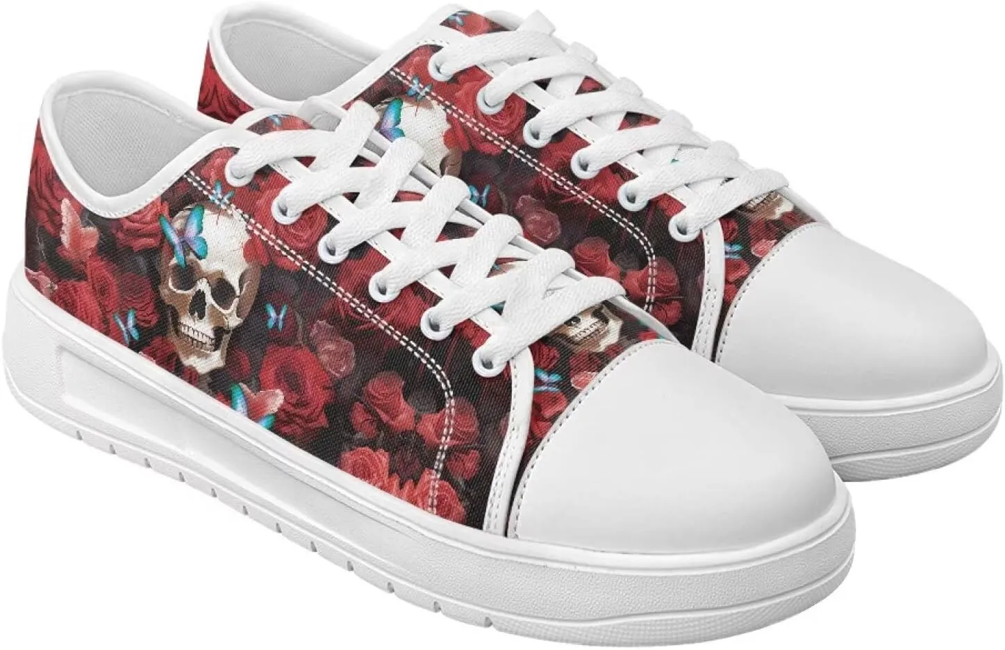 Womens Canvas Sneakers Lightweight Lace Up Fashion Comfortable Canvas Shoes Low Top Slip On Casual Tennis Walking Footwear