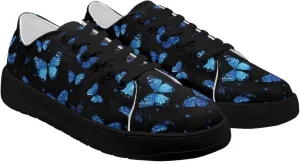 Women's Canvas Sneakers Mesh Lace Up Low Top Sneakers Lightweight Breathable Canvas Tennis Shoes Ladies Running Shoes