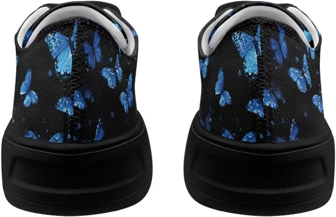 Women's Canvas Sneakers Mesh Lace Up Low Top Sneakers Lightweight Breathable Canvas Tennis Shoes Ladies Running Shoes