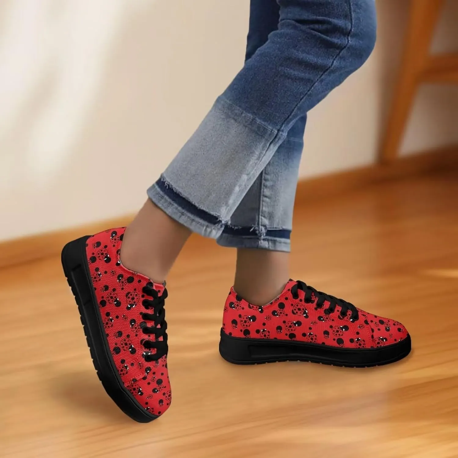 Women’s Canvas Sneakers Orthotic Walking Shoes with Memory Foam Non-Slip Canvas Shoes for Hiking Walking Running