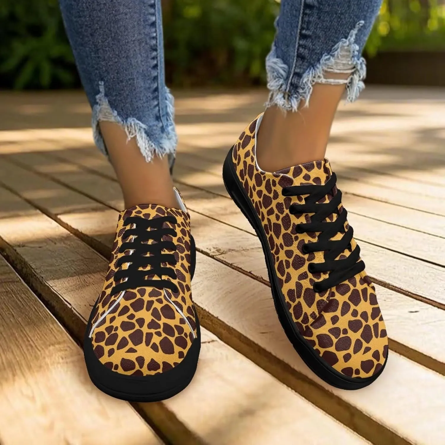 Women’s Canvas Sneakers Orthotic Walking Shoes with Memory Foam Non-Slip Canvas Shoes for Hiking Walking Running