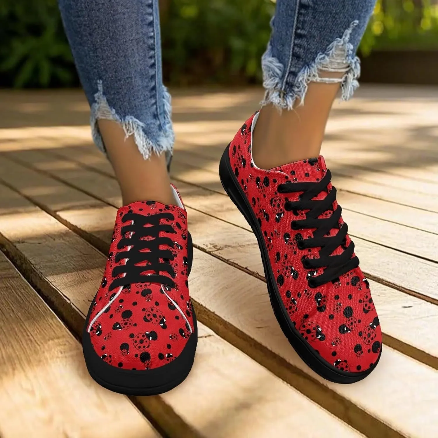 Women’s Canvas Sneakers Orthotic Walking Shoes with Memory Foam Non-Slip Canvas Shoes for Hiking Walking Running