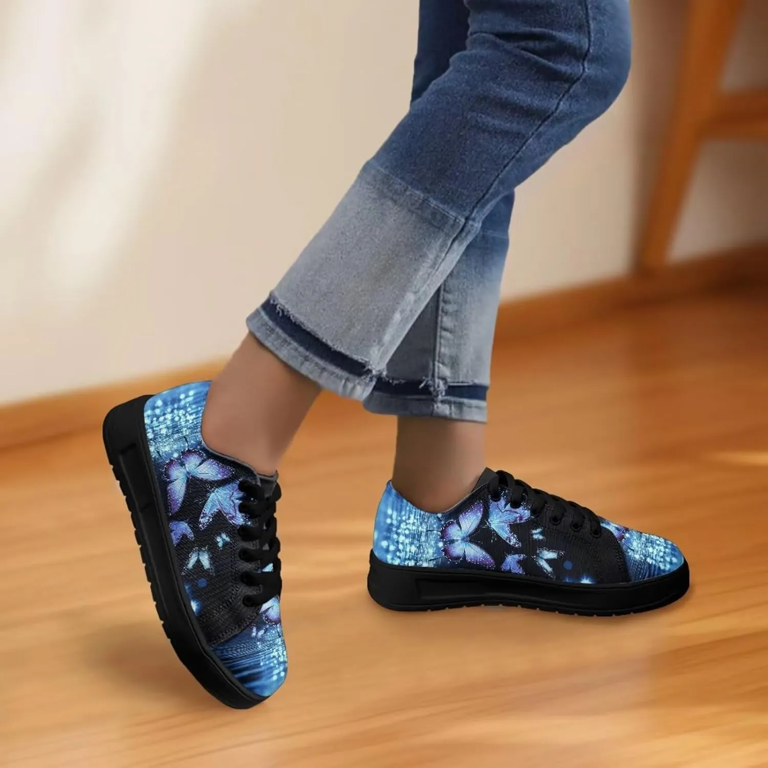 Women's Casual Canvas Shoes Comfortable Low Top Walking Shoes Classic Polyester Upper Arch Support Canvas Sneakers