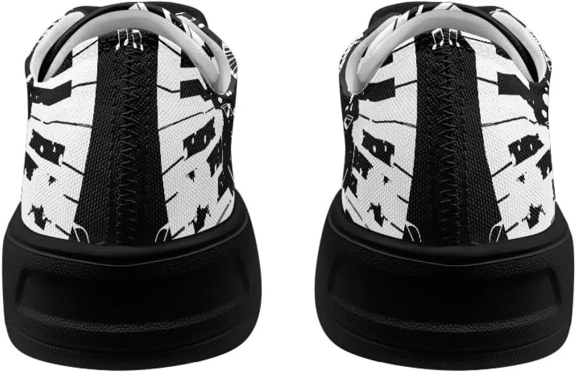 Women's Casual Canvas Sneakers Comfortable Low Top Walking Shoes Classic Lightweight Tennis Shoes Fashion Sneakers