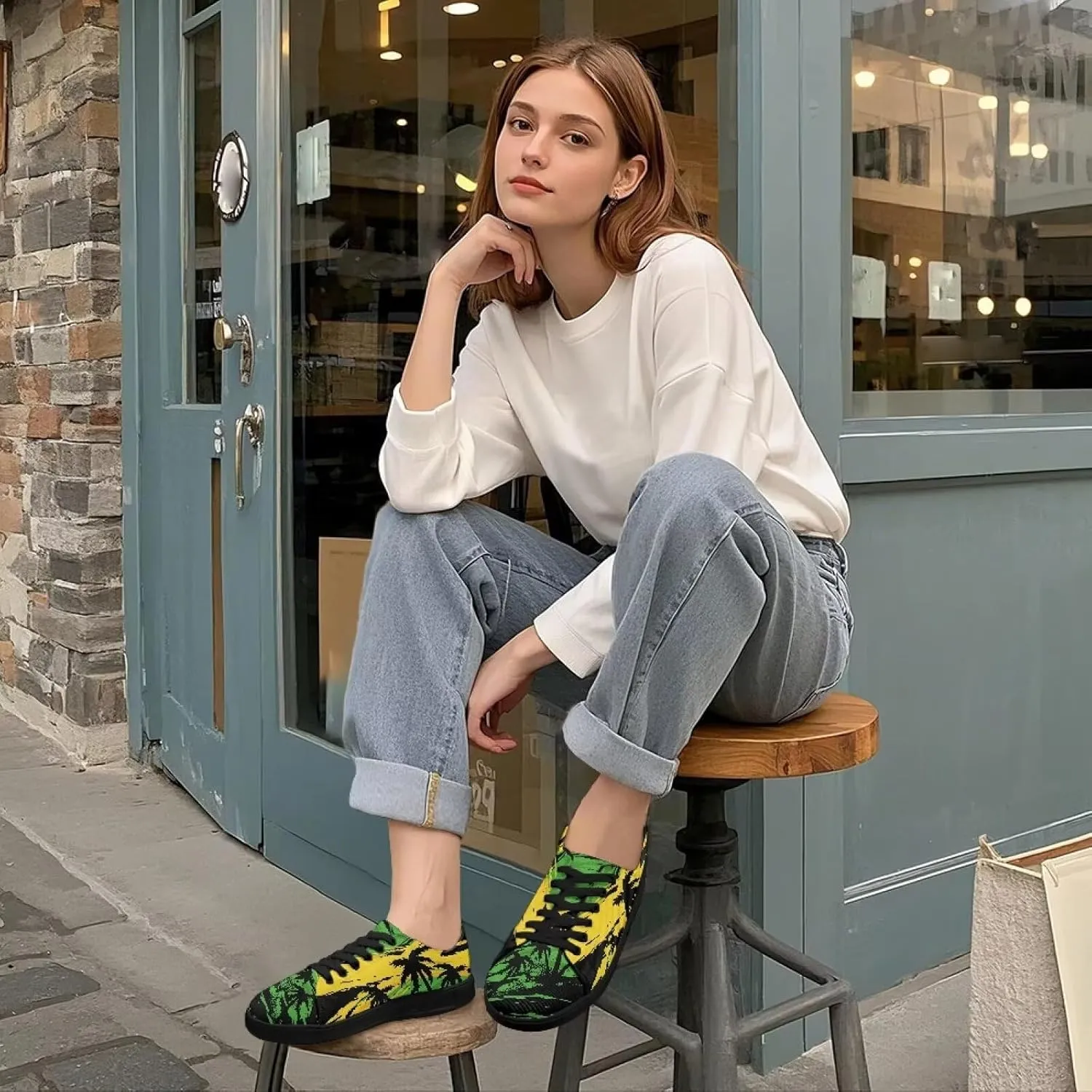 Women's Casual Canvas Sneakers Comfortable Low Top Walking Shoes Classic Lightweight Tennis Shoes Fashion Sneakers