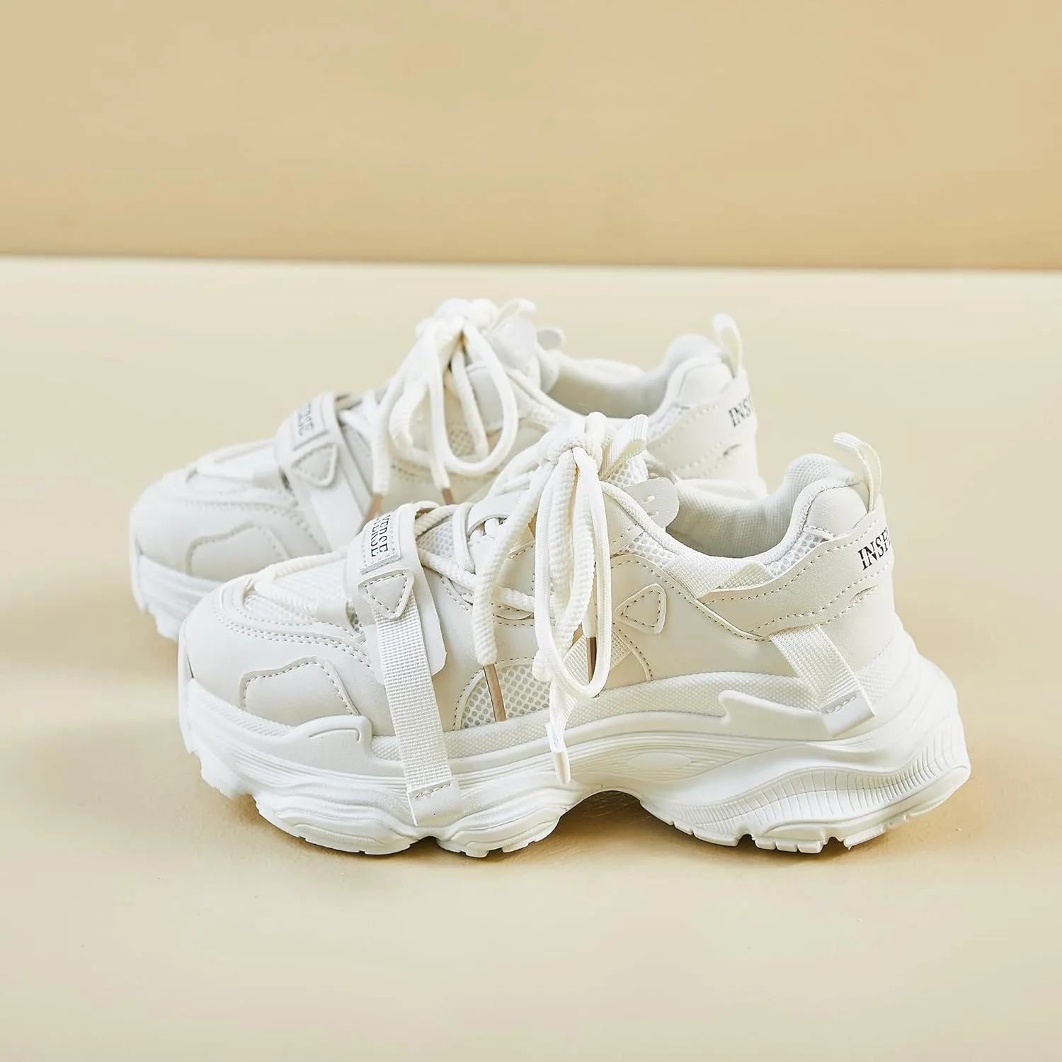 Womens Casual Shoes Comfortable Mesh Chunky Sneakers Trendy Lace-Up Athletic Shoes for Everyday