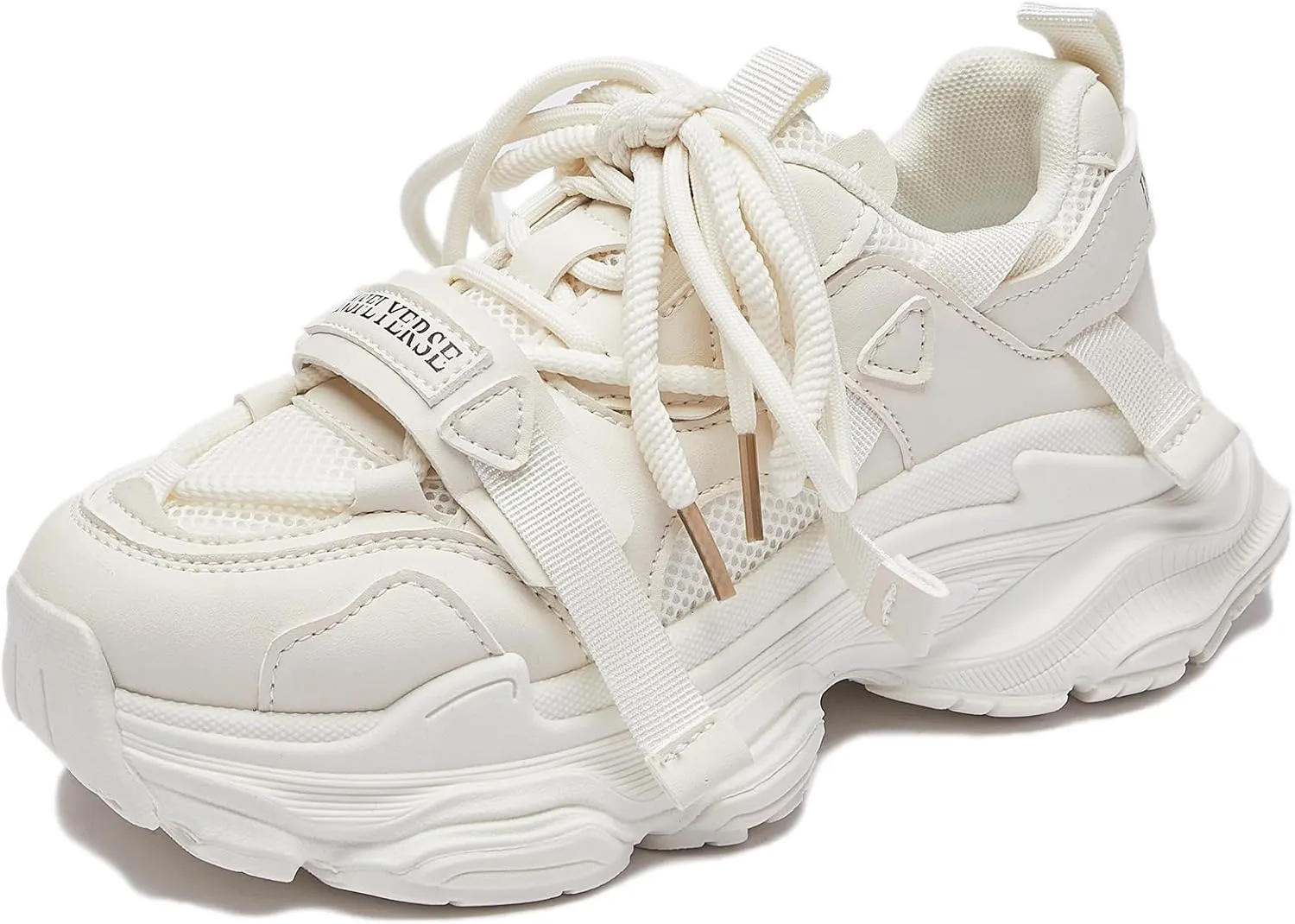 Womens Casual Shoes Comfortable Mesh Chunky Sneakers Trendy Lace-Up Athletic Shoes for Everyday